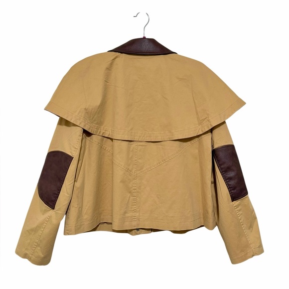 Avec Les Filles Women's Cropped Cape Trench Coat NEW With Tags Size Large - Picture 8 of 10